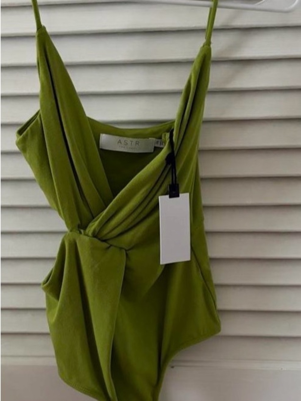 ASTR The Label Lime Green Twist-Front Bodysuit - NWT